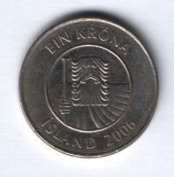 1 крона 2006 г. Исландия
