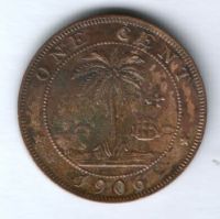 1 цент 1906 г. Либерия