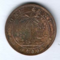 1 цент 1906 г. Либерия