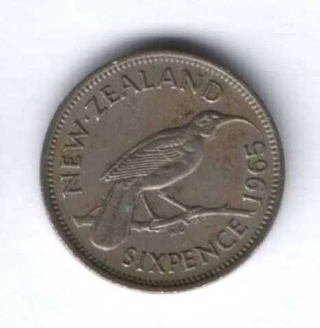 6 пенсов 1965 г. Новая Зеландия