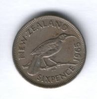 6 пенсов 1965 г. Новая Зеландия