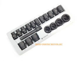 T4193 Набор головок ударных 10-19,21-24,26,27,30,32мм, 6-гр, 1/2" Forsage, 19 предметов в лотке