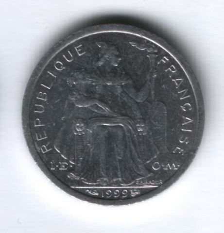 1 франк 1999 г. Французская Полинезия