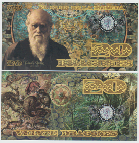 Колумбия 20 драгонов "Чарльз Дарвин" 2013 год UNC