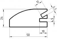 Рамочный профиль №24Б паз 4   24х50 мм