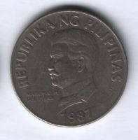 50 сентимо 1987 г. редкий год Филиппины