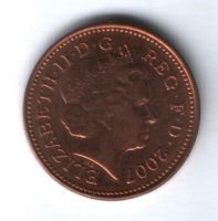 1 пенни 2007 г. Великобритания
