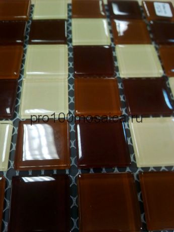 Toffee mix стекло 25*25. Мозаика серия CRYSTAL, размер, мм: 300*300 (BONAPARTE)