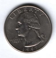 1/4 доллара 1997 г. США, P