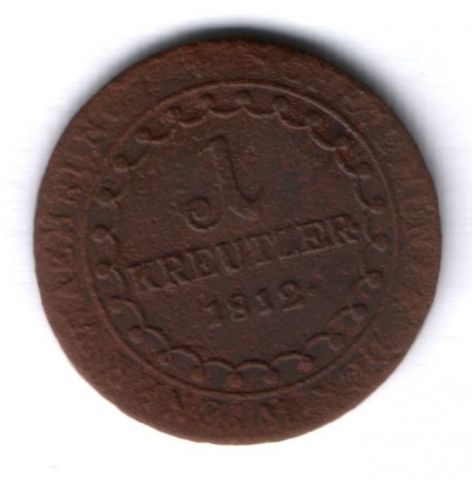 1 крейцер 1812 г. Австрия