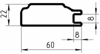 Рамочный профиль №53 паз 8  22х60 мм