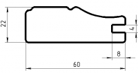 Рамочный профиль №150 паз 4 22х60 мм