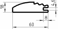 Рамочный профиль №349а паз 4  18х60 мм