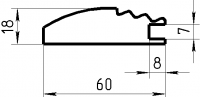 Рамочный профиль №349д паз 7 18х60 мм