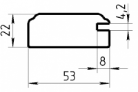 Рамочный Профиль №EL 392 паз. 4.2 22х53 мм