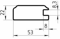 Рамочный Профиль №EL 392 паз. 8.3 22х53мм