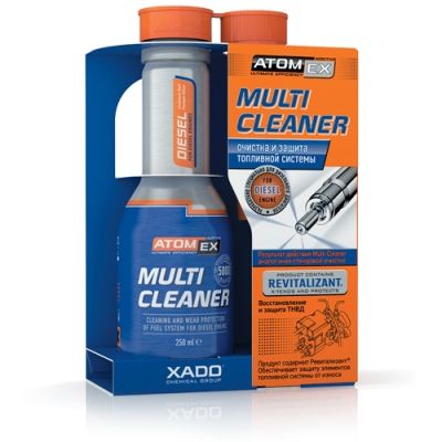 Atomex Multi Cleaner. Эффективный очиститель топливной системы. Для дизельного двигателя (аллюмин. баллон 250 мл)