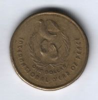 1 доллар 1986 г. Австралия, Международный год мира