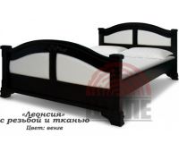 Кровать Леонсия с резьбой и тканью (ВМК Шале)