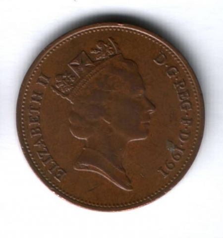 2 пенса 1991 г. Великобритания