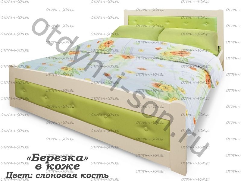 Кровать Березка с кожей (ВМК Шале)