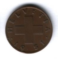 2 раппена 1951 г. Швейцария