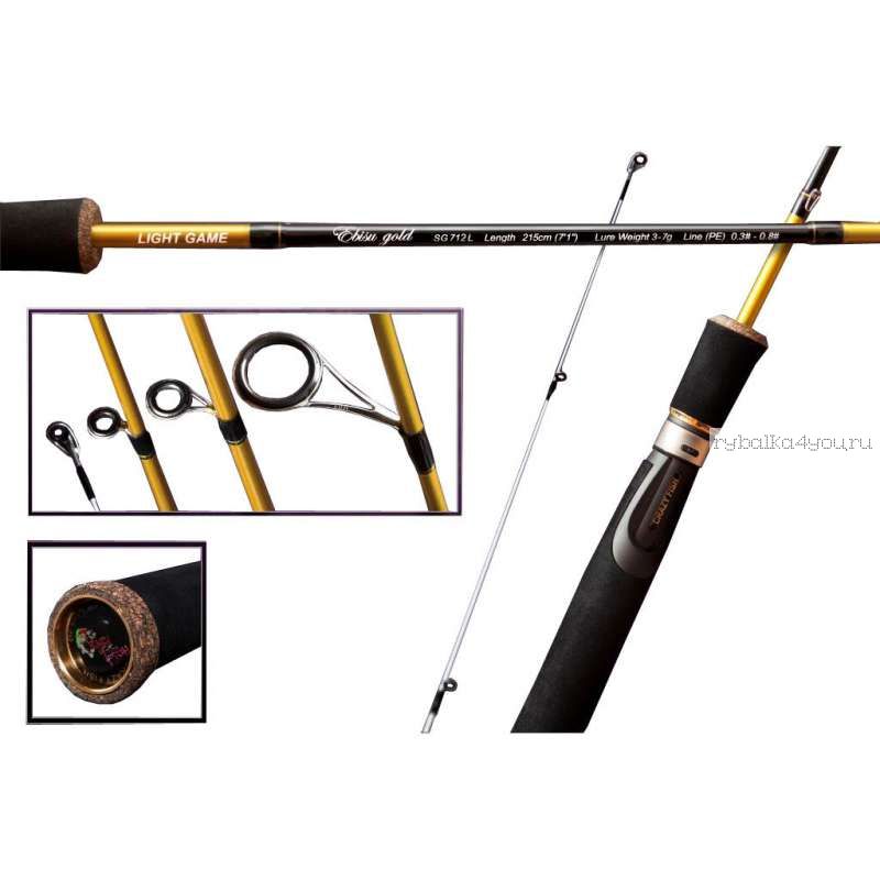 Спиннинг Crazy Fish Ebisu Gold  SG712L Light game (3-7g 215cm 7’1”)