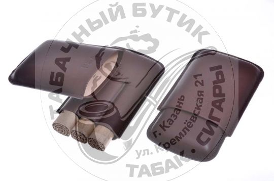 Чехол P&A на 3 сигары Корона, натуральная кожа