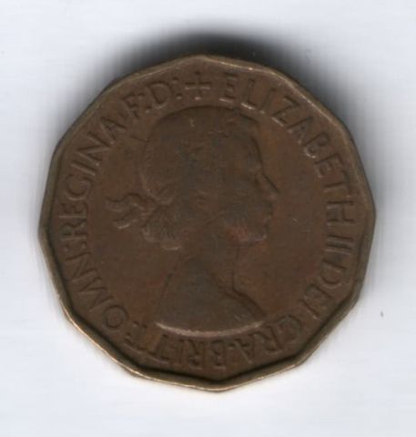 3 пенса 1953 г. редкий год Великобритания