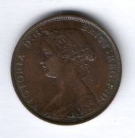 1/2 пенни 1862 г. XF+ Великобритания