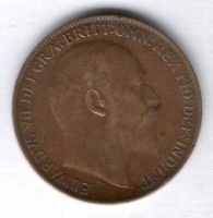 1 пенни 1909 г. Великобритания