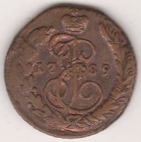 1 копейка 1789 г. перечекан