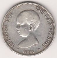 5 песет 1888 г. Испания