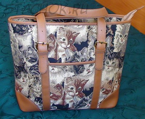 Сумка гобеленовая женская "Кошки 021"