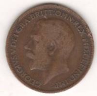 Фартинг 1921 г. Англия