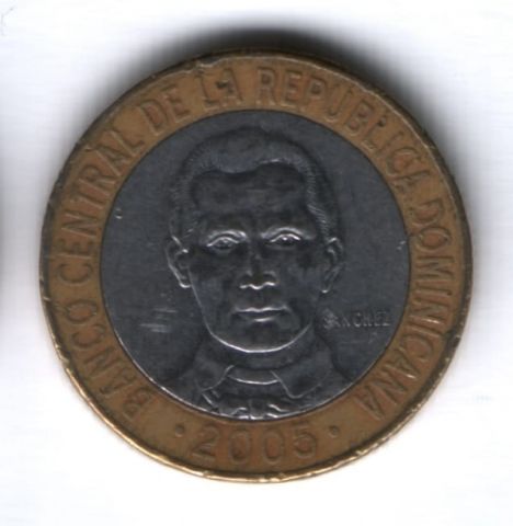 5 песо 2005 г. Доминиканская Республика