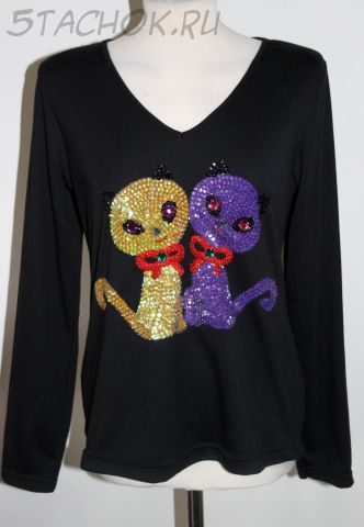 Кофточка-хамелеон "Кошечки" с рукавом размер L (48-50) Butler & Wilson