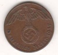 1 пфенниг 1937 г. Германия