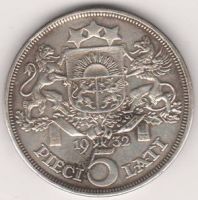 5 лат 1932 г. редкий год Латвия