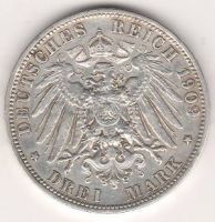 3 марки 1909 г. Бавария