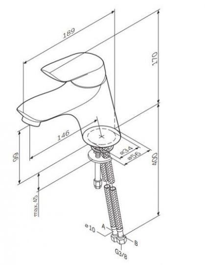 Смеситель Am.Pm Bliss L F5302164 схема 5 Смеситель Am.Pm Bliss L F5302164 схема 5