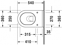 Подвесной унитаз Duravit Starck 3 422509 Комплект: 222509 + 006389 схема 1