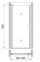 Душевая дверь Gemy New Rockcoco S03190B в нишу 90 см хром схема 2