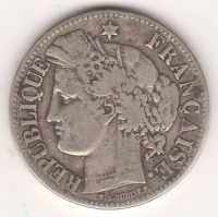 2 франка 1872 г. А Франция