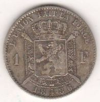 1 франк 1886 г. Бельгия