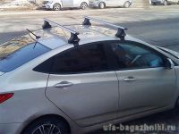 Багажник на крышу Hyundai Solaris, Атлант, аэродинамические дуги
