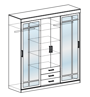Шкаф купе "Лидер" 1К