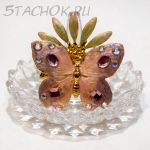 Брошь "Бабочка на цветке" (США)