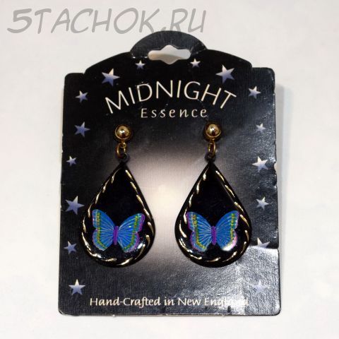 Серьги "Бабочка-полночь" (Великобритания)