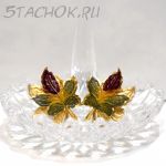 Серьги-гвоздики "Осенние листья" (США)
